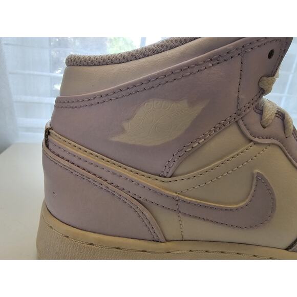 Nike Air Jordan 1 Mid GS 5Y White Lilac Purple Women 6.5 Youth Sneakers - Picture 6 of 9